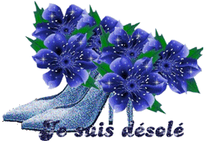 Gif animé je suis désolé fleurs bleues